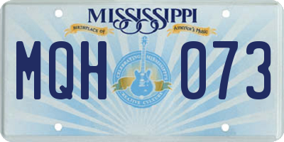 MS license plate MQH073
