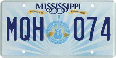 MS license plate MQH074