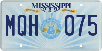 MS license plate MQH075