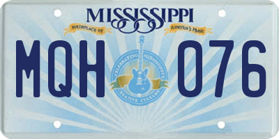 MS license plate MQH076