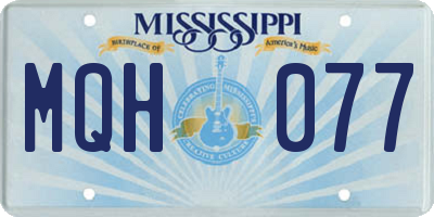 MS license plate MQH077