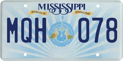 MS license plate MQH078