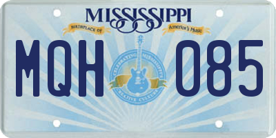 MS license plate MQH085