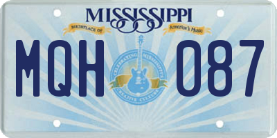 MS license plate MQH087