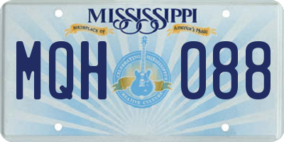 MS license plate MQH088