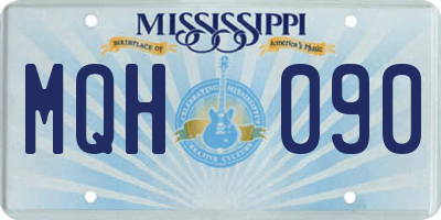 MS license plate MQH090