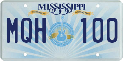 MS license plate MQH100