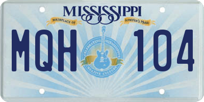 MS license plate MQH104