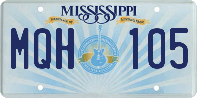 MS license plate MQH105