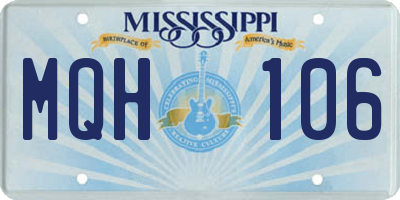 MS license plate MQH106