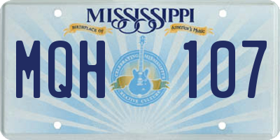 MS license plate MQH107