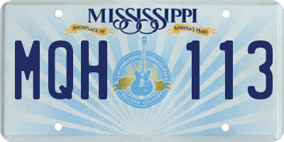 MS license plate MQH113