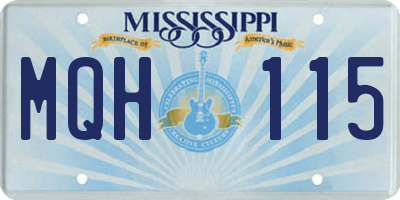 MS license plate MQH115