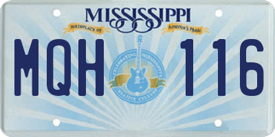 MS license plate MQH116