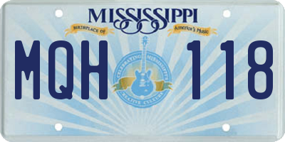MS license plate MQH118