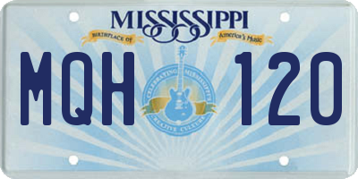 MS license plate MQH120