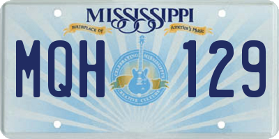 MS license plate MQH129