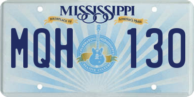 MS license plate MQH130