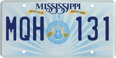 MS license plate MQH131