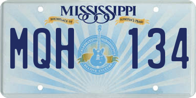 MS license plate MQH134