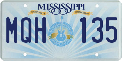 MS license plate MQH135