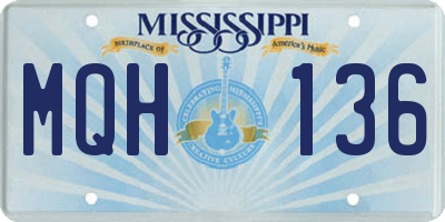 MS license plate MQH136