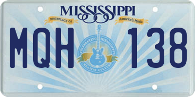 MS license plate MQH138