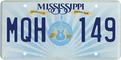 MS license plate MQH149