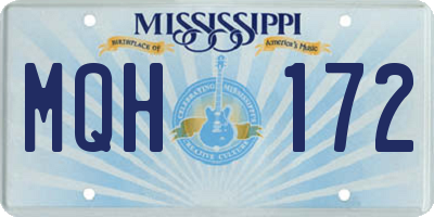 MS license plate MQH172