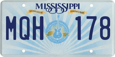 MS license plate MQH178