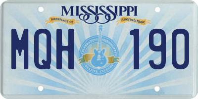 MS license plate MQH190