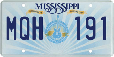 MS license plate MQH191
