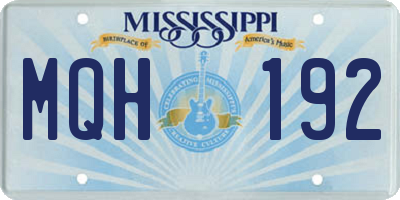 MS license plate MQH192