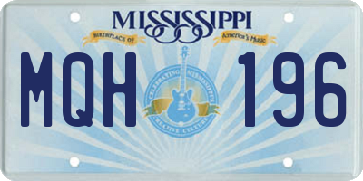 MS license plate MQH196
