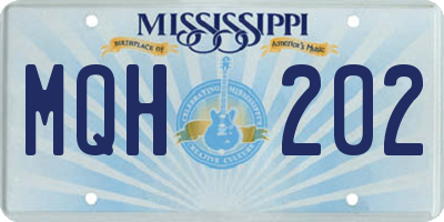 MS license plate MQH202
