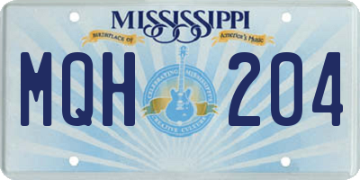 MS license plate MQH204