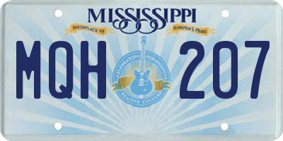 MS license plate MQH207