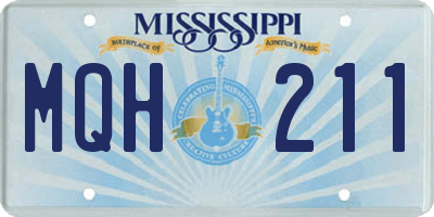 MS license plate MQH211