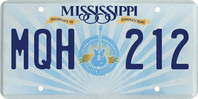 MS license plate MQH212
