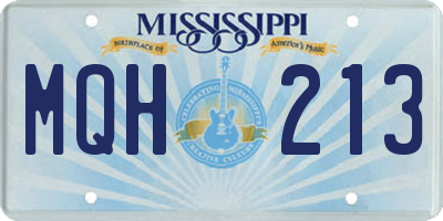 MS license plate MQH213