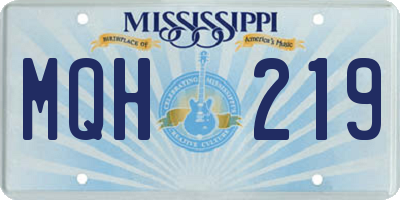 MS license plate MQH219