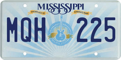 MS license plate MQH225