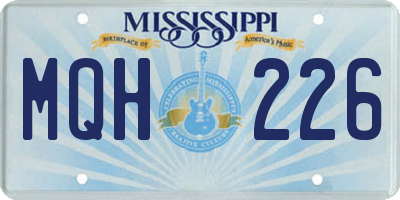 MS license plate MQH226