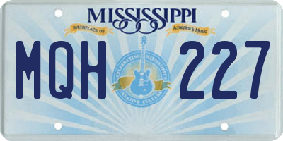 MS license plate MQH227
