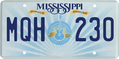 MS license plate MQH230