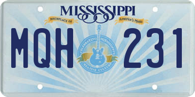 MS license plate MQH231