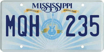 MS license plate MQH235