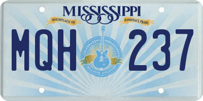 MS license plate MQH237