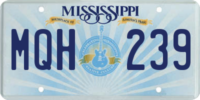 MS license plate MQH239