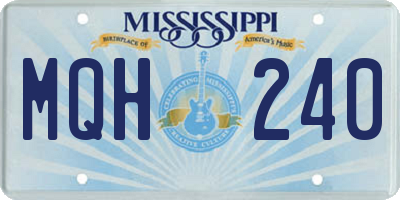 MS license plate MQH240
